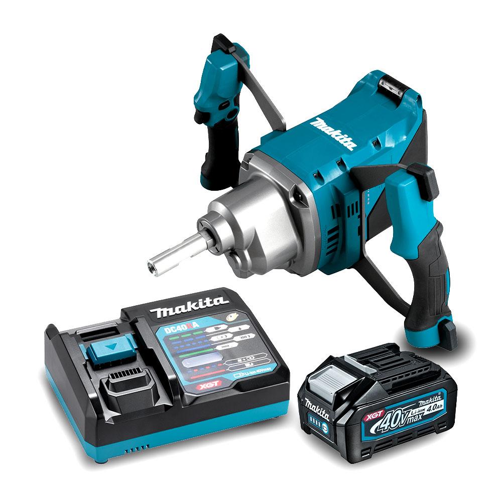 Makita UT001GM102 40V Max XGT 4.0Ah Li-ion Cordless Brushless Mixing Stirrer Drill Combo Kit