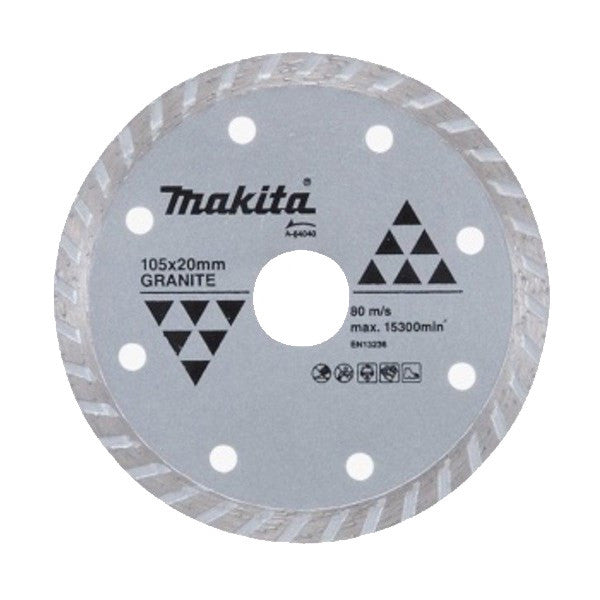 MAKITA 105mm x 20/16 DIAMOND BLADE TURBO RIM - LONG LIFE A-84040
