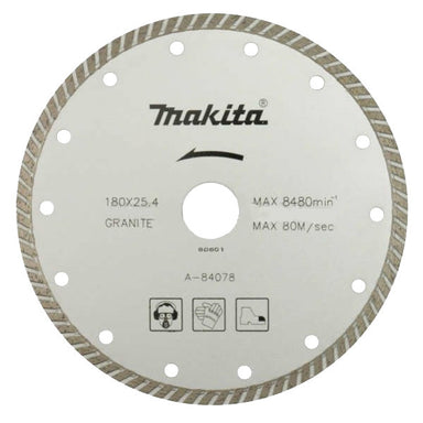 MAKITA 180mm x 22.23 DIAMOND BLADE TURBO RIM - LONG LIFE A-84078