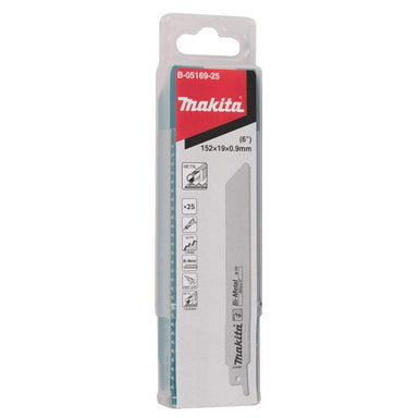 MAKITA RECIPRO BLADE BI-METAL 150mm - 18TPI - (25PK) - METAL B-05169-25
