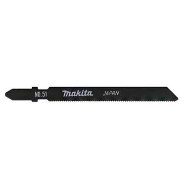 MAKITA JIGSAW BLADE NO:51 - BAYONET TYPE - (5PK)- HSS 24tpi / Fine cut / PVC & Alu 1.5-6mm / Metal & S/Steel 1-3mm A-86561