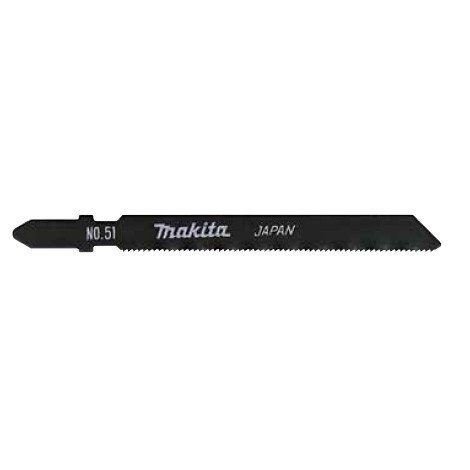 MAKITA JIGSAW BLADE NO:51 - BAYONET TYPE - (5PK)- HSS 24tpi / Fine cut / PVC & Alu 1.5-6mm / Metal & S/Steel 1-3mm A-86561