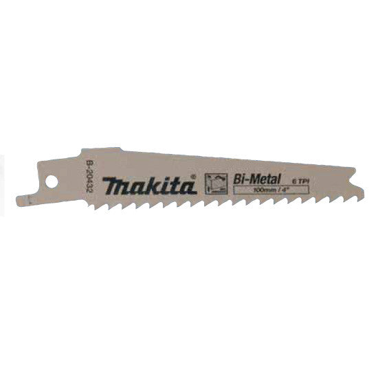 MAKITA RECIPRO BLADE BI-METAL 100mm - 6TPI - (5PK)- WOOD B-20432