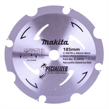 MAKITA PCD FIBRE CEMENT SAW BLADE 185mm x 20mm x 4T B-20650