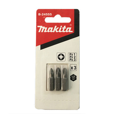 MAKITA PZ1/2/3 x 25mm SCREWDRIVER BIT (3PK) B-24555