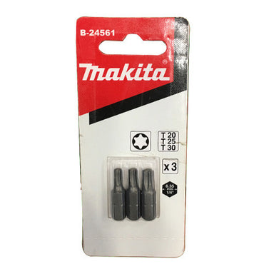 MAKITA T20/T25/T30 x 25mm SCREWDRIVER BIT (3PK) B-24561