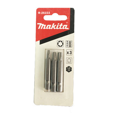 MAKITA T20/T25/T30 x 50mm SCREWDRIVER BIT (3PK) B-26222