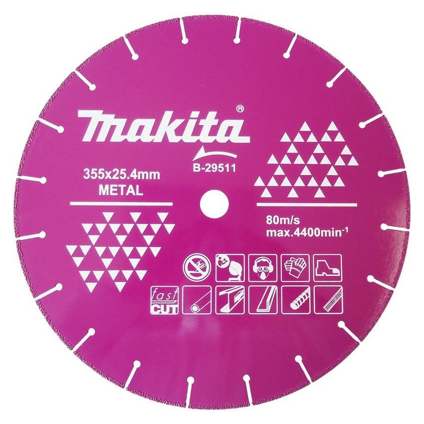 MAKITA 355mm x 25.4mm DIAMOND WHEEL METAL C/OFF MACHINE - PERFORMANCE B-29511