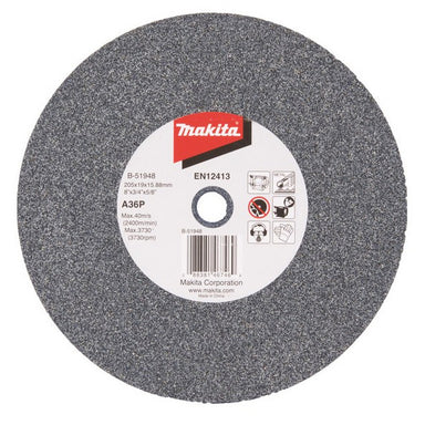 MAKITA 205mm x 19 x 15.88mm BENCH GRINDING WHEEL ALU OXIDE A60P B-51954