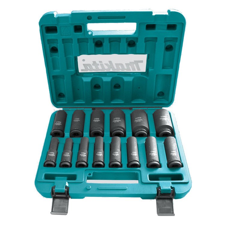 MAKITA 1/2" SQUARE DRIVE METRIC DEEP IMPACT SOCKET SET - 1 (4PC) B-52308