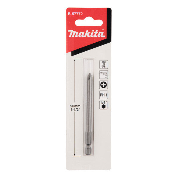 MAKITA PH1 x 90mm S/DRIVER BIT LONG TYPE (3PK) B-57772