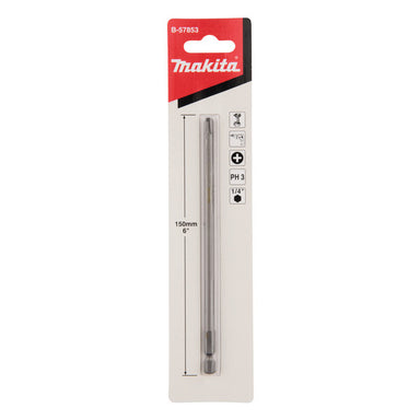 MAKITA PH3 x 150mm S/DRIVER BIT LONG TYPE (3PK) B-57853