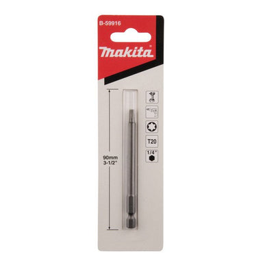 MAKITA T20 x 90mm S/DRIVER BIT LONG TYPE (3PK) B-59916