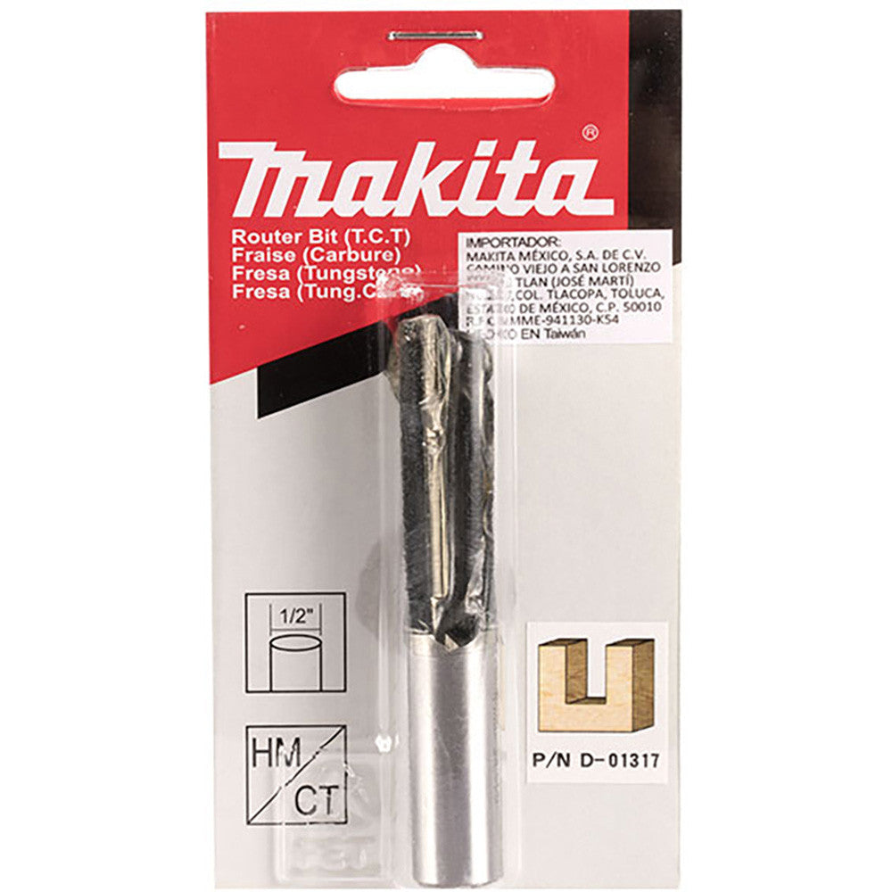 MAKITA 1/2" STRAIGHT TCT BIT SINGLE FLUTE / 1-1/2" WORKING LENGTH - 1/2" SHAFT D-01317