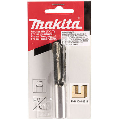 MAKITA 1/2" STRAIGHT TCT BIT SINGLE FLUTE / 1-1/2" WORKING LENGTH - 1/2" SHAFT D-01317