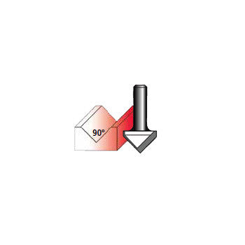 MAKITA 7/16" 90DEG V-GROOVE TCT BIT - 1/4" SHAFT D-01834