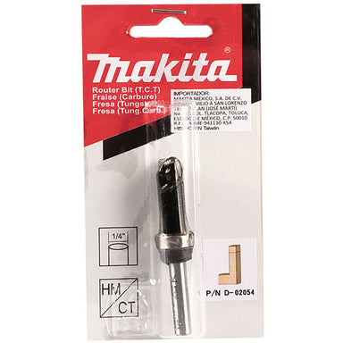 MAKITA 1/2" TOP BEARING STRAIGHT TCT BIT - 1/4" SHAFT D-02054