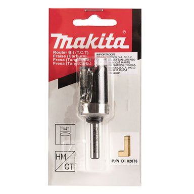 MAKITA 3/4" TOP BEARING STRAIGHT TCT BIT - 1/4" SHAFT D-02076