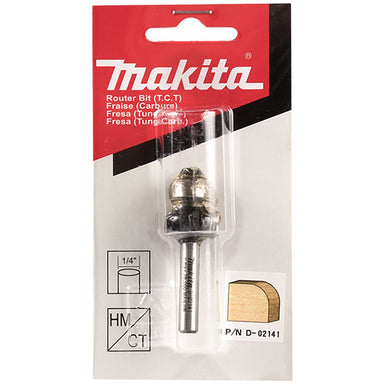 MAKITA 1/8" ROUND OVER TCT BIT - 1/4" SHAFT D-02141