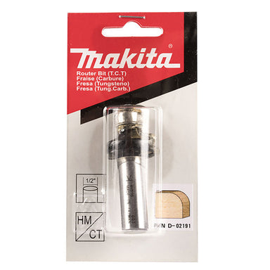 MAKITA 1/4" ROUND OVER TCT BIT - 1/2" SHAFT D-02191