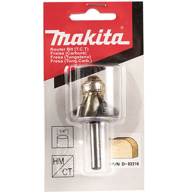 MAKITA 3/8" ROUND OVER TCT BIT - 1/4" SHAFT D-02216