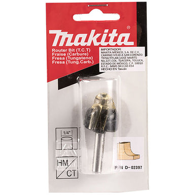 MAKITA 1/4" COVE TCT BIT - 1/4" SHAFT D-02397