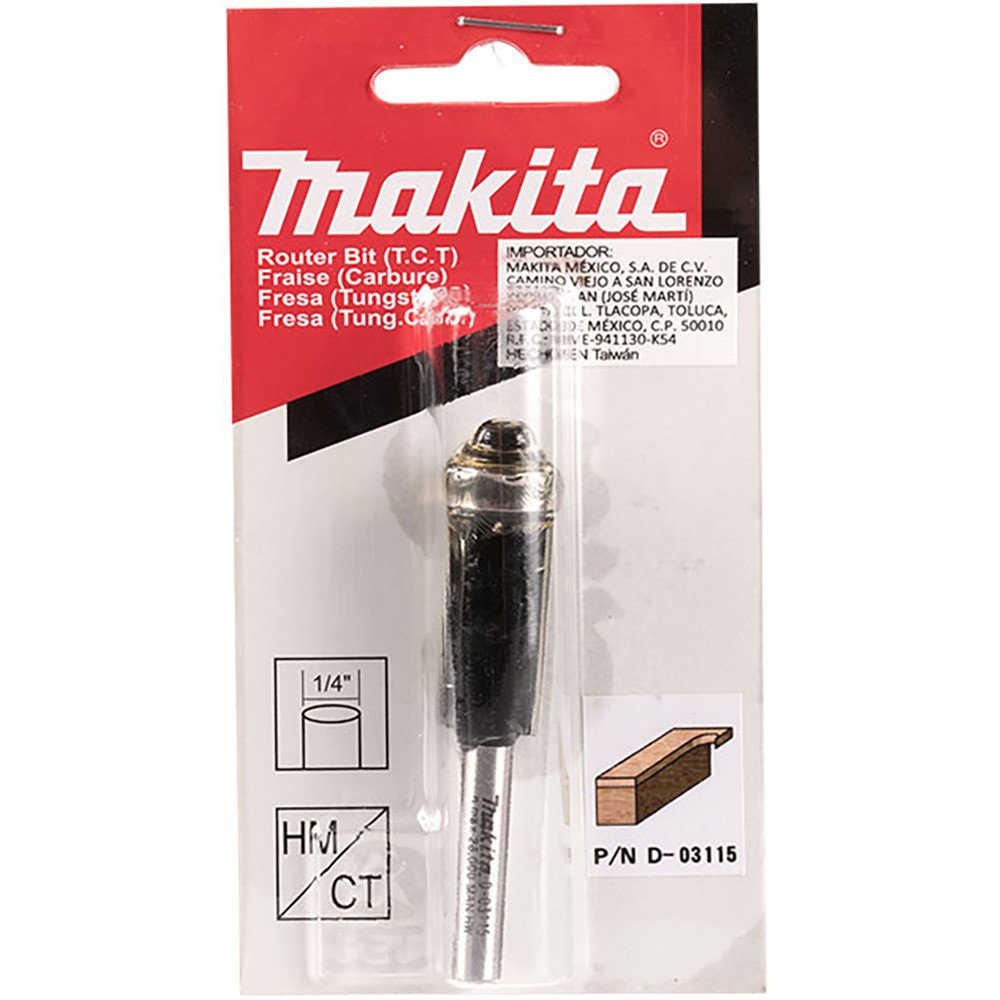MAKITA 1/2" FLUSH TRIM TCT BIT - 1/4" SHAFT D-03115