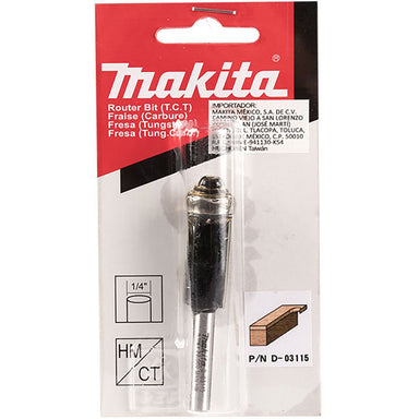 MAKITA 1/2" FLUSH TRIM TCT BIT - 1/4" SHAFT D-03115