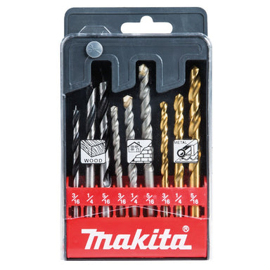 MAKITA DRILL BIT ASSORTMENT SET (9PC) - INCH - STANDARD D-16449