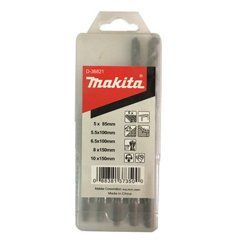 MAKITA STANDARD MASONRY DRILL BIT SET 5 PIECE D-36821