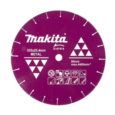 MAKITA 355mm x 25.4mm DIAMOND WHEEL METAL C/OFF MACHINE - STANDARD D-41414