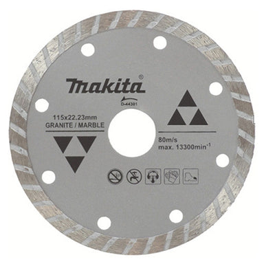 MAKITA 115mm x 22.23 DIAMOND BLADE TURBO RIM - ECONOMY D-44301