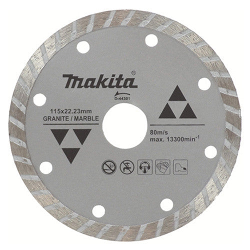 MAKITA 115mm x 22.23 DIAMOND BLADE TURBO RIM - ECONOMY D-44301