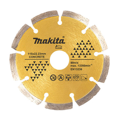MAKITA 115mm x 22.23 DIAMOND BLADE SEGMENTED - LASER WELD D-44389