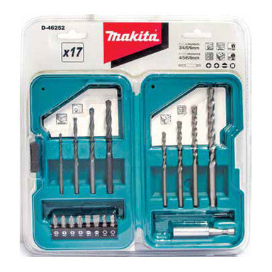 MAKITA 17PC DRILL & SCREWDRIVER BIT SET D-46252