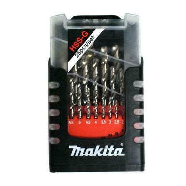 MAKITA HSS G-SERIES METAL DRILL BIT SET - 1-13mm METRIC (25PC) - STANDARD D-50756