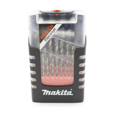 MAKITA HSS COBALT METAL DRILL BIT SET - 1-13mm METRIC (25PC) - PERFORMANCE D-50778