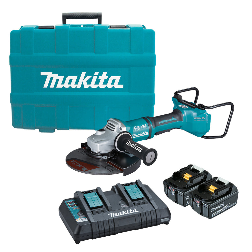 Makita 18Vx2 AWS 230mm (9") Brushless Angle Grinder 5.0Ah Set DGA901T2U1