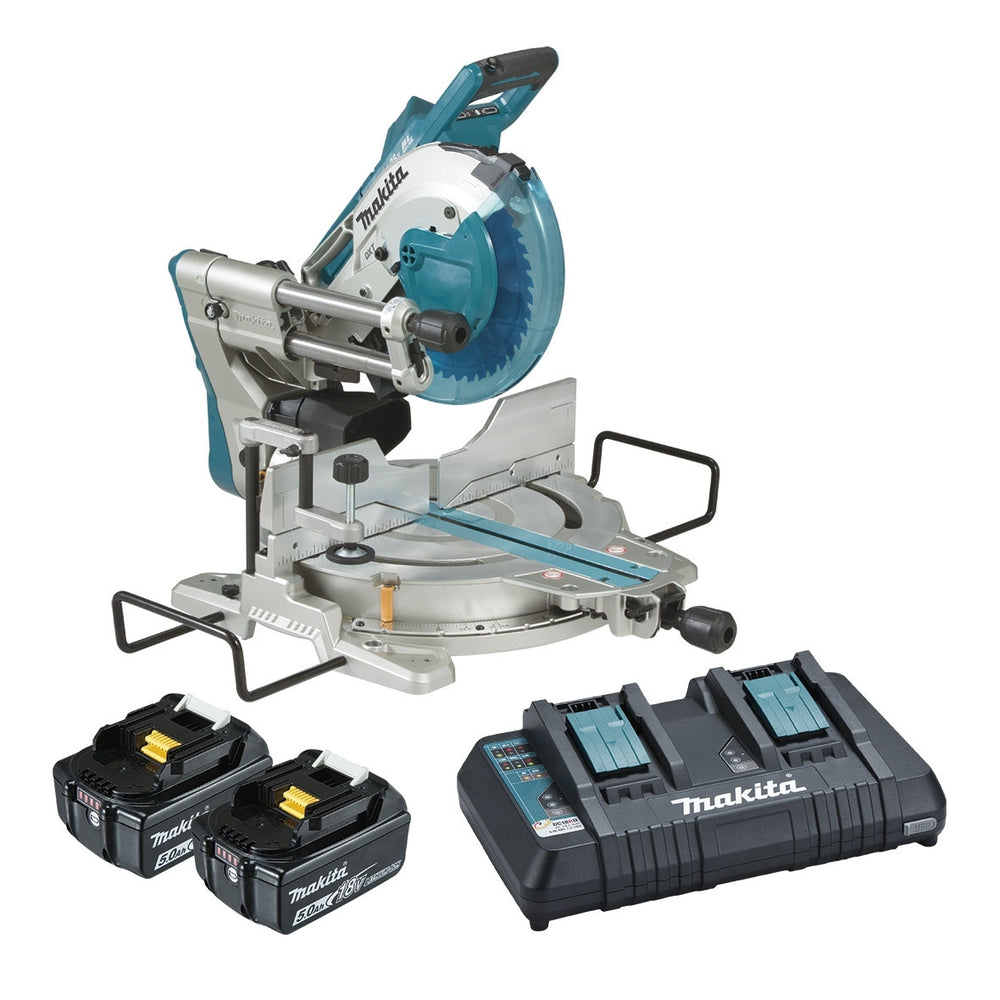 Makita 18Vx2 260mm(10") Bluetooth Slide Compound Saw 5.0Ah Set (AWS Compatible) DLS111PT2