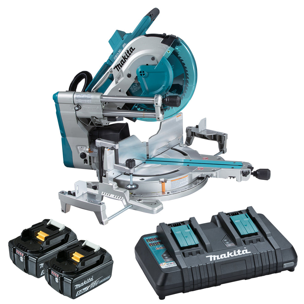 Makita 18Vx2 305mm(12") Slide Mitre Saw 5.0Ah Set (AWS Compatible) DLS211PT2