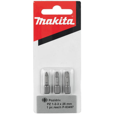 MAKITA PZ1/2/3 x 25mm TORSION SCREWDRIVER BIT (3PK) P-53497