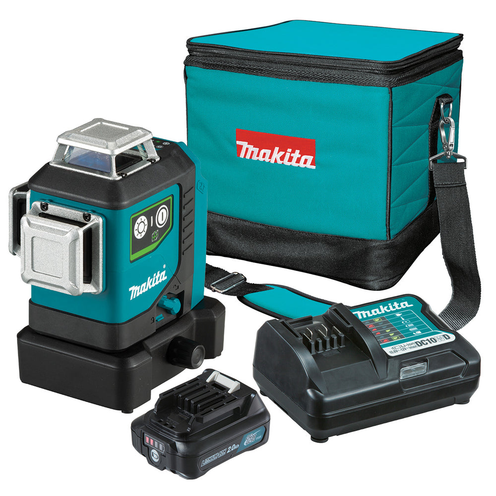 Makita 12V Max Green 3x 360&deg; Line Laser 2.0ah Set SK700GDWA