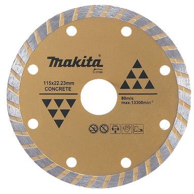 MAKITA 115mm x 22.23 DIAMOND BLADE TURBO RIM - ECONOMY D-37596
