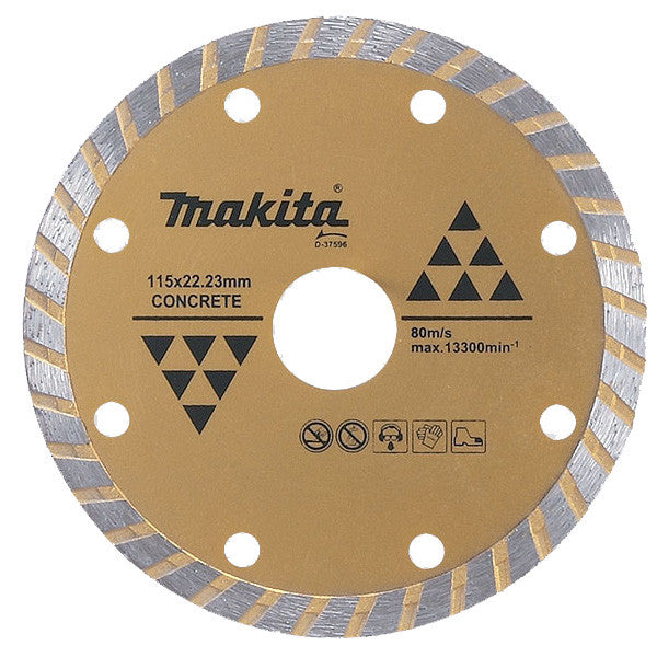 MAKITA 115mm x 22.23 DIAMOND BLADE TURBO RIM - ECONOMY D-37596