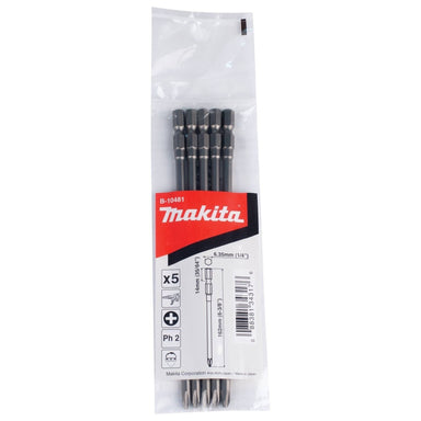 MAKITA PH2 x 162mm COLLATED SCREWDRIVER BIT - (5PK)/ BFR540R / BFR550R / 6842 / 6843 B-10481