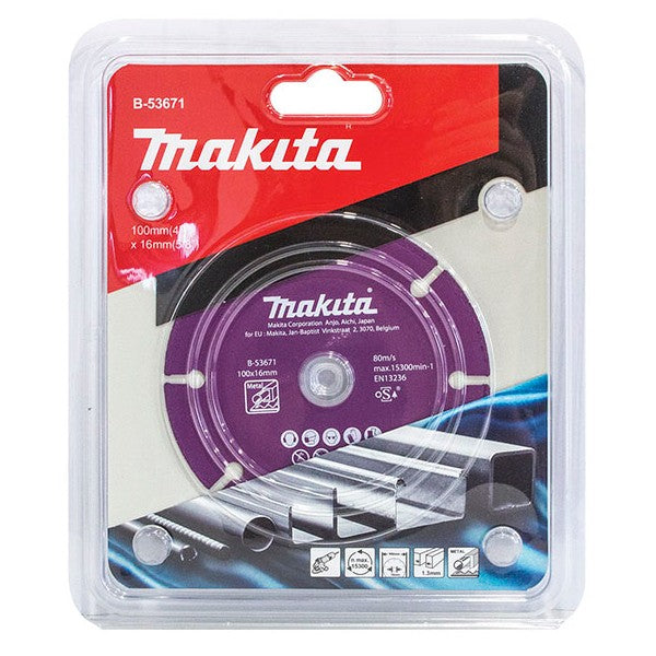 MAKITA 105mm MULTIMAK DIAMOND BLADE SEG VAC BRAZE 16mm x 1.3mm B-53671