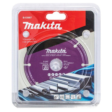 MAKITA 115mm MULTIMAK DIAMOND BLADE SEG VAC BRAZE 22.23mm x 1.3mm B-53687