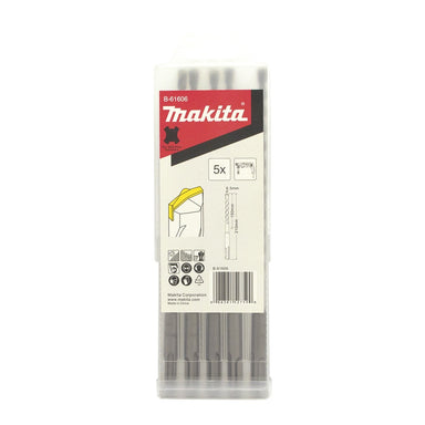MAKITA CENTRE PLUS SDS PLUS D/BIT 6.5 x 210mm  (5PK) B-61606