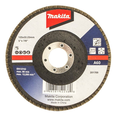 MAKITA 125mm ECONOMY FLAP DISC 60# ALUMINIUM OXIDE D-63482