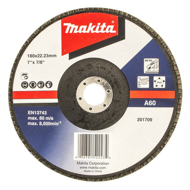 MAKITA 180mm ECONOMY FLAP DISC 60# ALUMINIUM OXIDE D-63529